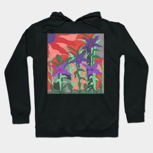 Twilight Sun Garden Floral Art Hoodie